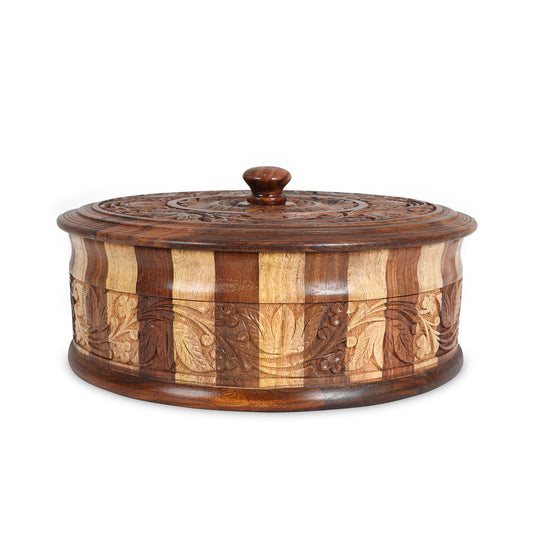 Handcrafted Wooden Dry Fruit Organiser with Lid Wooden Jar Pot with lid  Home Décor Accent