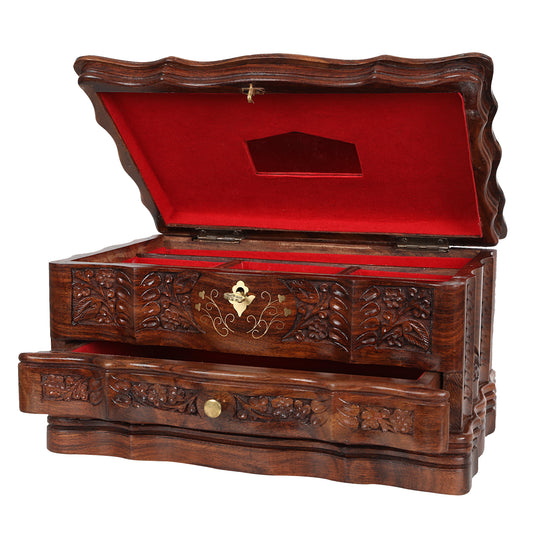 Wooden Hand Crafted Jewellery box, Jewellery Organiser, Trinket Box with Multiple Compartments